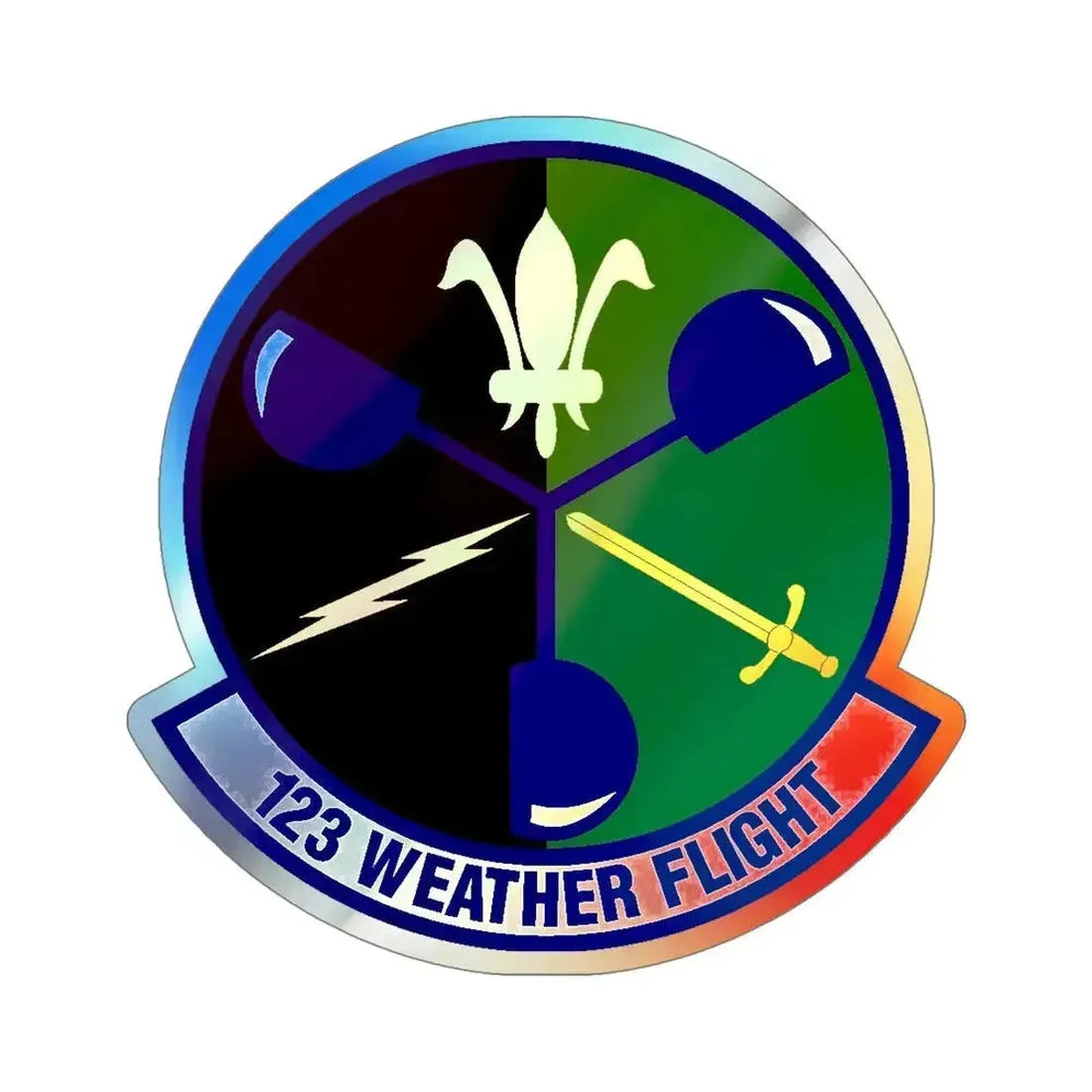 123d Weather Flight (U.S. Air Force) Holographic STICKER Die-Cut Vinyl Decal 5 Inch Holographic - The Sticker Space