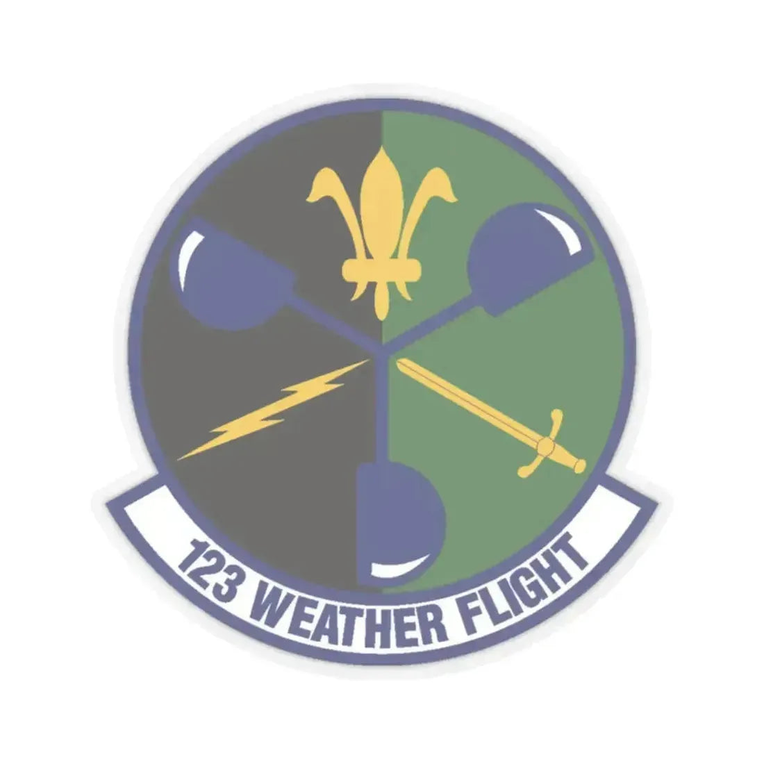 123d Weather Flight (U.S. Air Force) STICKER Vinyl Kiss-Cut Decal 2 Inch Transparent - The Sticker Space