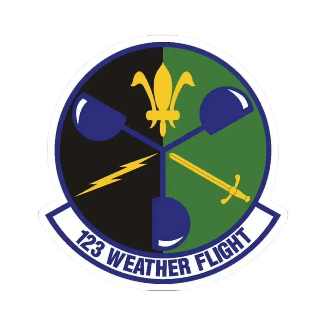123d Weather Flight (U.S. Air Force) STICKER Vinyl Kiss-Cut Decal 2 Inch White - The Sticker Space