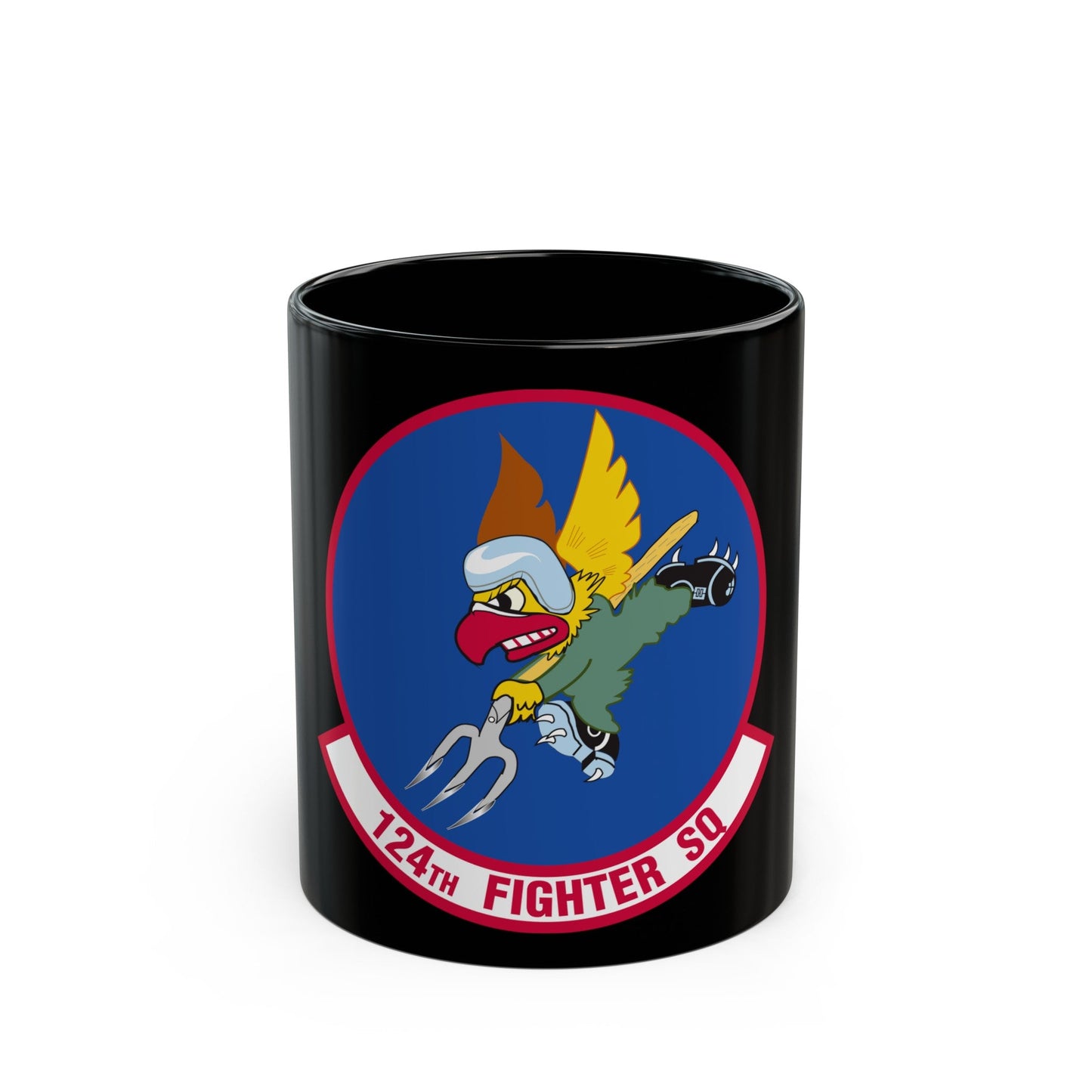 124 Fighter Squadron (U.S. Air Force) Black Coffee Mug-11oz-The Sticker Space