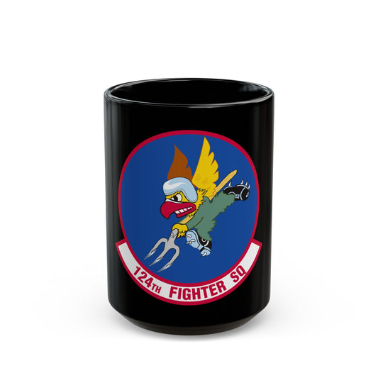 124 Fighter Squadron (U.S. Air Force) Black Coffee Mug-15oz-The Sticker Space