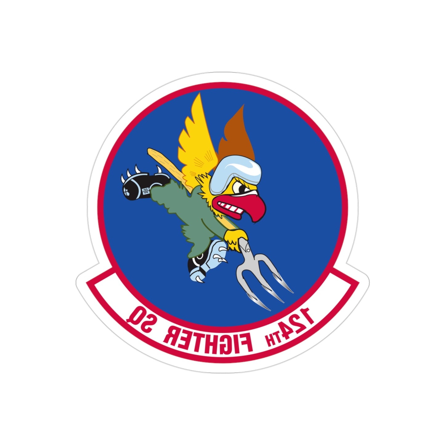 124 Fighter Squadron (U.S. Air Force) REVERSE PRINT Transparent STICKER-3" × 3"-The Sticker Space