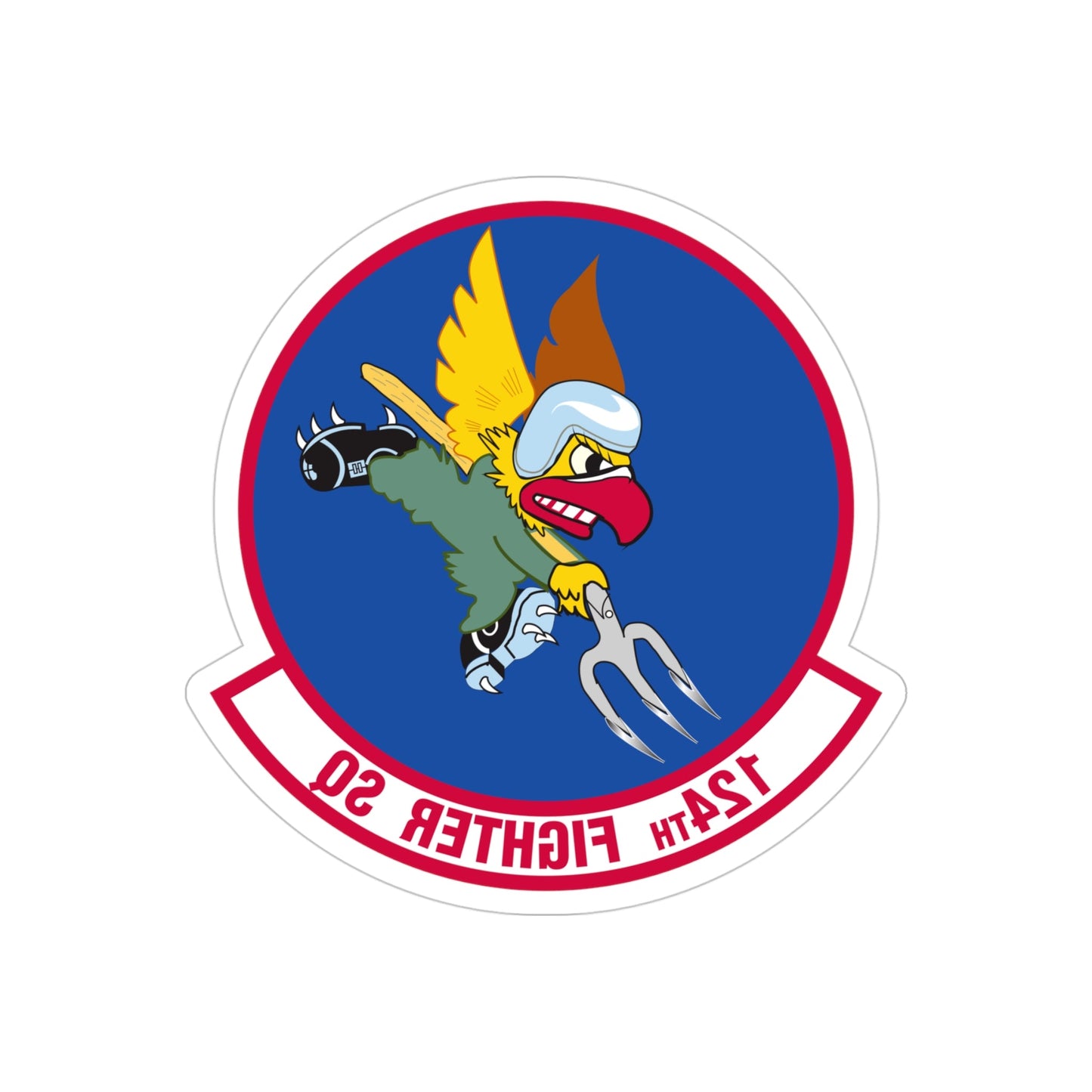 124 Fighter Squadron (U.S. Air Force) REVERSE PRINT Transparent STICKER-4" × 4"-The Sticker Space