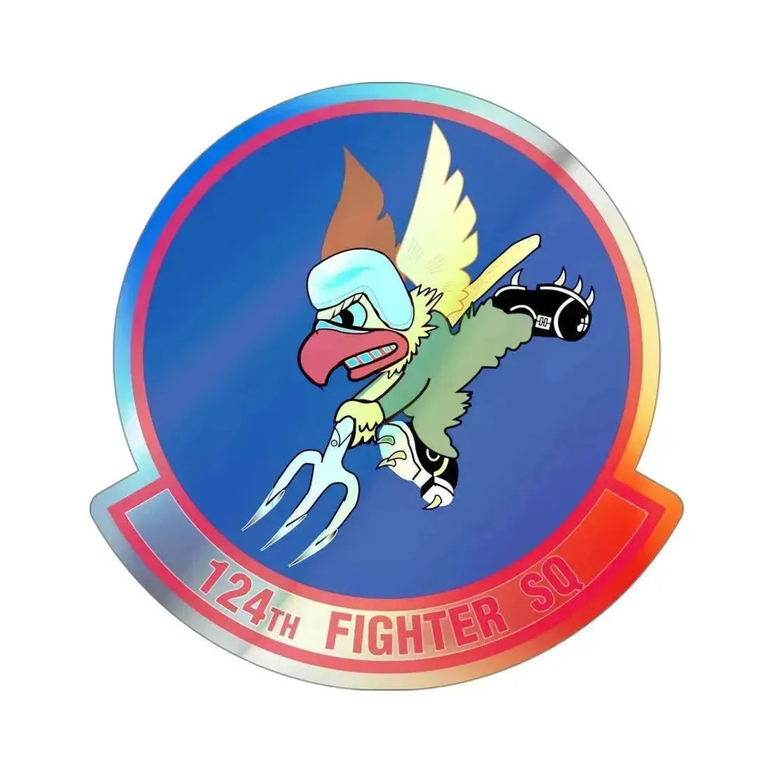 124 Fighter Squadron (U.S. Air Force) Holographic STICKER Die-Cut Vinyl Decal 4 Inch Holographic - The Sticker Space
