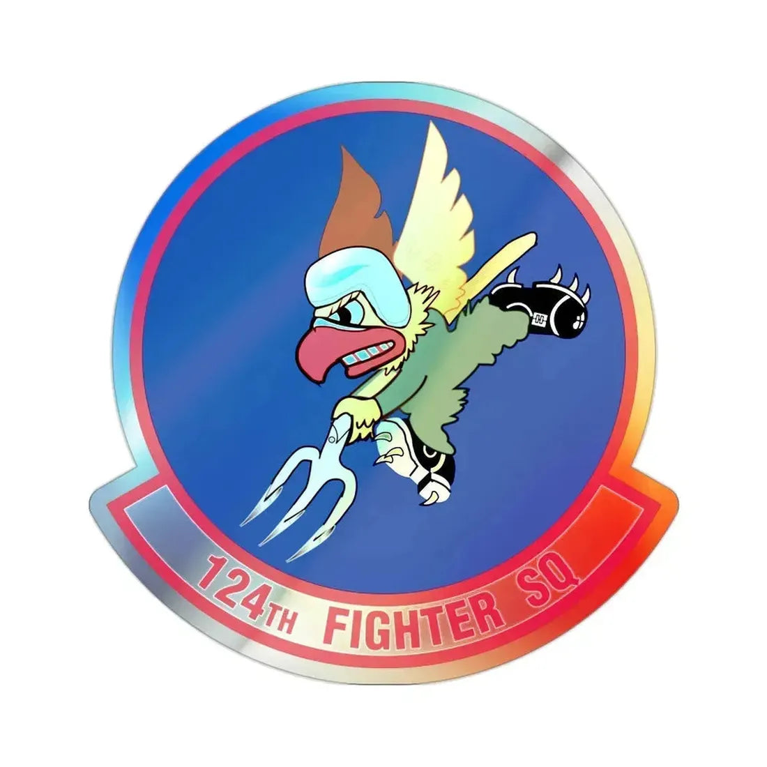 124 Fighter Squadron (U.S. Air Force) Holographic STICKER Die-Cut Vinyl Decal - The Sticker Space