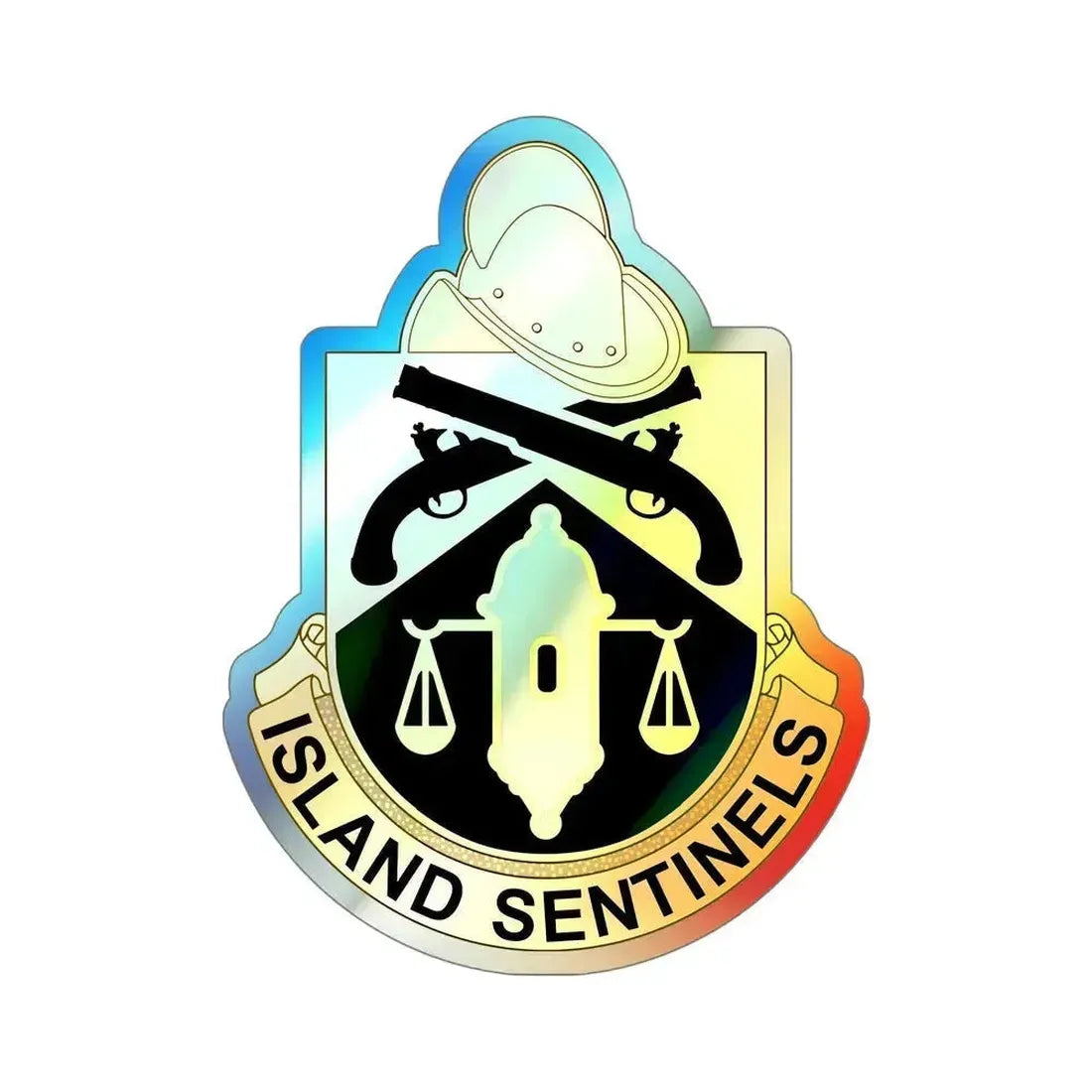 124 Military Police Battalion (U.S. Army) Holographic STICKER Die-Cut Vinyl Decal 6 Inch Holographic - The Sticker Space