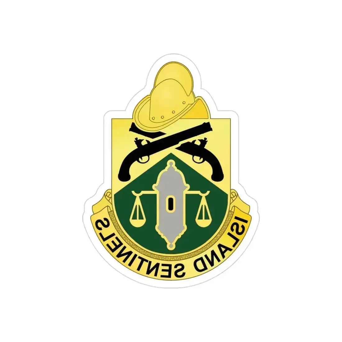 124 Military Police Battalion (U.S. Army) REVERSE PRINT Transparent Die-Cut STICKER 3 Inch Die-Cut Transparent - The Sticker Space