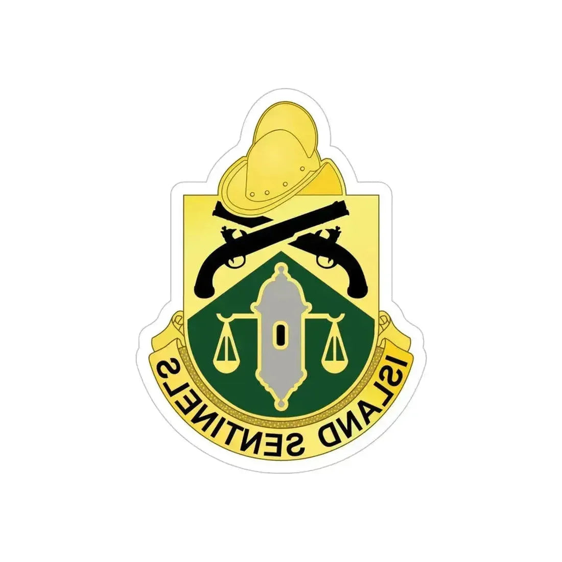 124 Military Police Battalion (U.S. Army) REVERSE PRINT Transparent Die-Cut STICKER 5 Inch Die-Cut Transparent - The Sticker Space