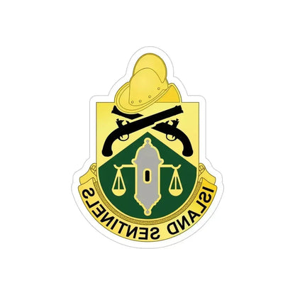 124 Military Police Battalion (U.S. Army) REVERSE PRINT Transparent Die-Cut STICKER 5 Inch Die-Cut Transparent - The Sticker Space
