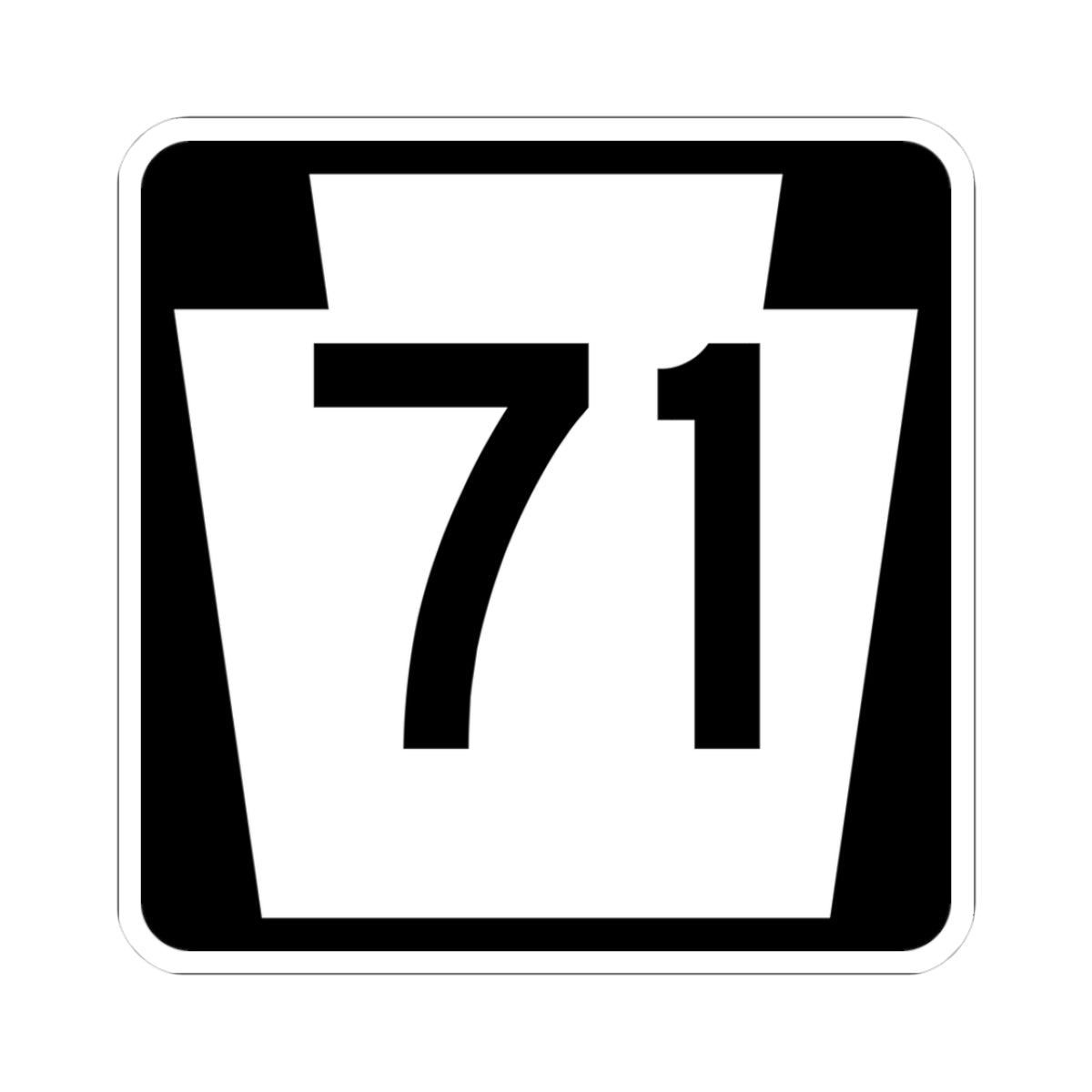 PA-71 (Pennsylvania) (Road Sign) STICKER Vinyl Kiss-Cut Decal