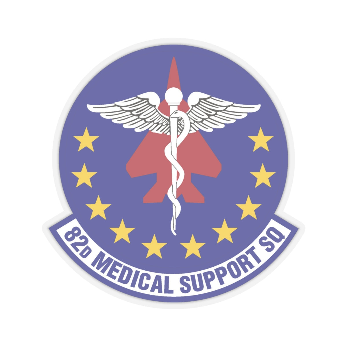 82d Medical Support Squadron (U.S. Air Force) STICKER Vinyl Kiss-Cut Decal-6 Inch-Transparent-The Sticker Space