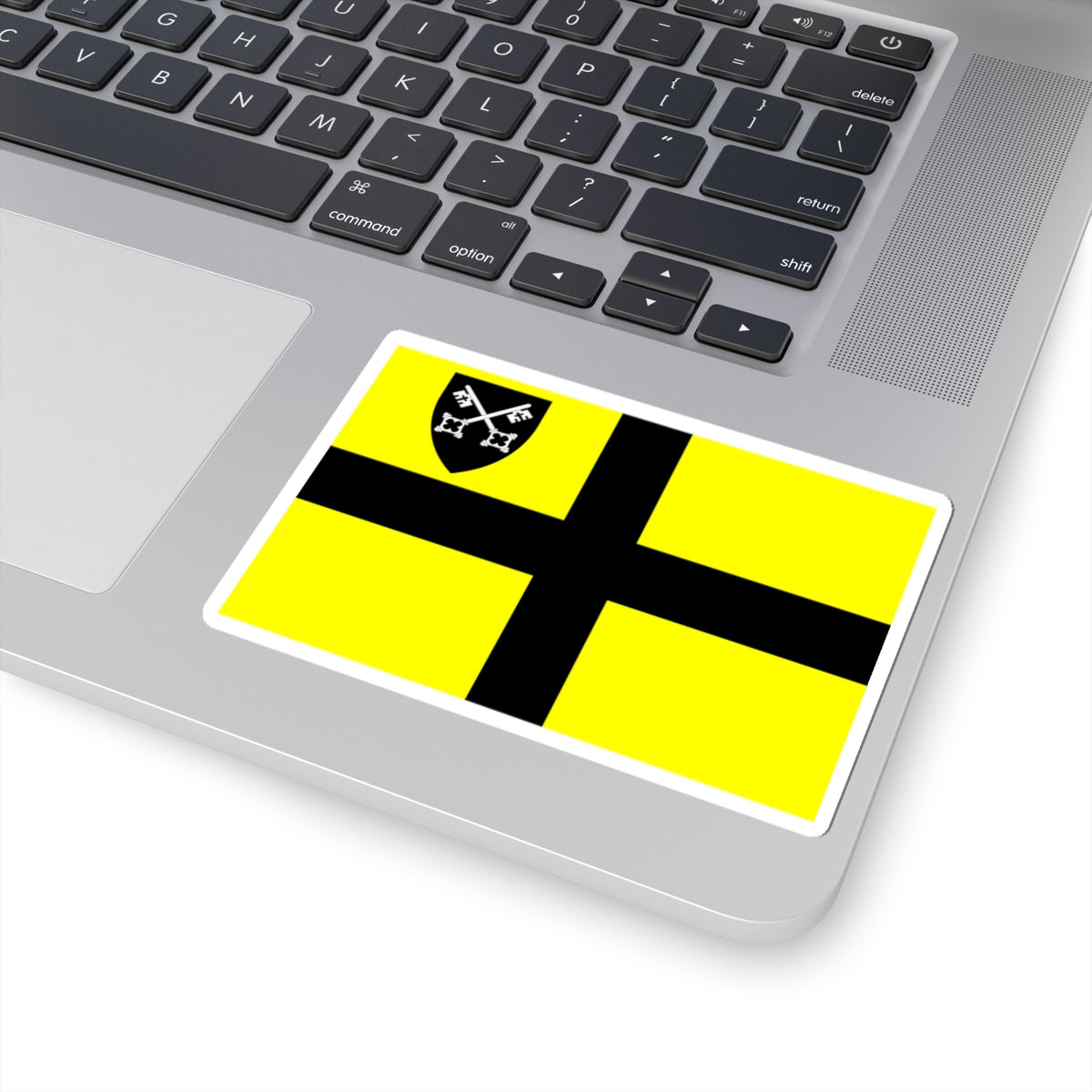 Flag of St David early with Diocese of St Asaph Shield in Canton (United Kingdom) STICKER Vinyl Kiss-Cut Decal