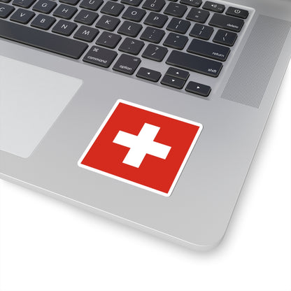 Flag of Switzerland with spacing (Switzerland) STICKER Vinyl Kiss-Cut Decal