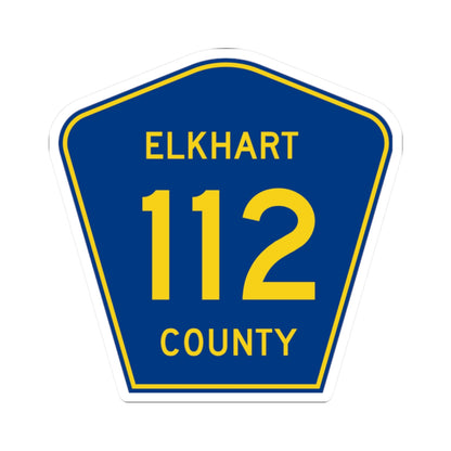 Elkhart County Road 112 IN (Indiana) (Road Sign) STICKER Vinyl Kiss-Cut Decal