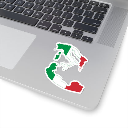 Flag map of Greater Italy (Italy) STICKER Vinyl Kiss-Cut Decal