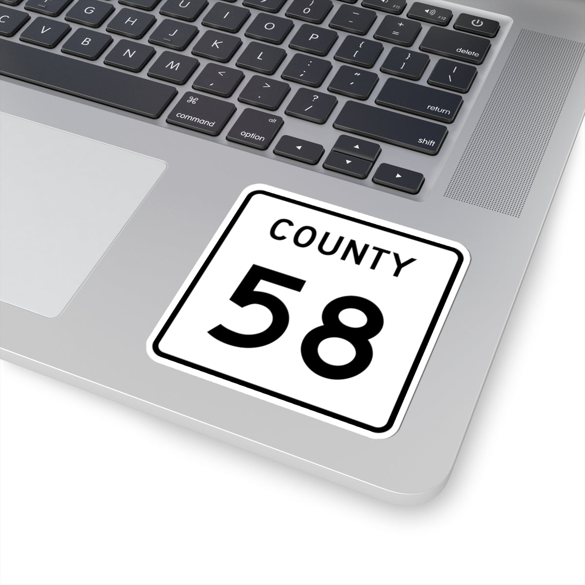 County 58 square (Minnesota) (Road Sign) STICKER Vinyl Kiss-Cut Decal
