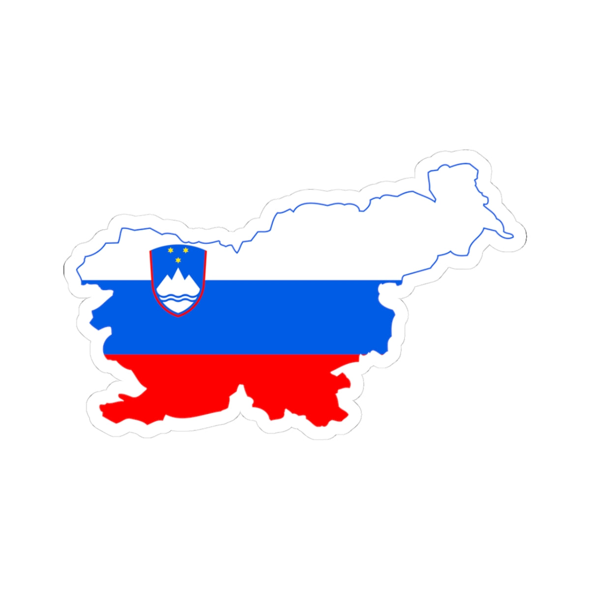 Flag-map of Slovenia (Slovenia) STICKER Vinyl Kiss-Cut Decal