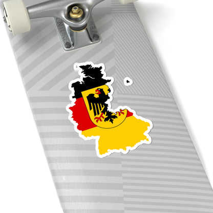 Flag map of West Germany 1949-1990 (Germany) STICKER Vinyl Kiss-Cut Decal