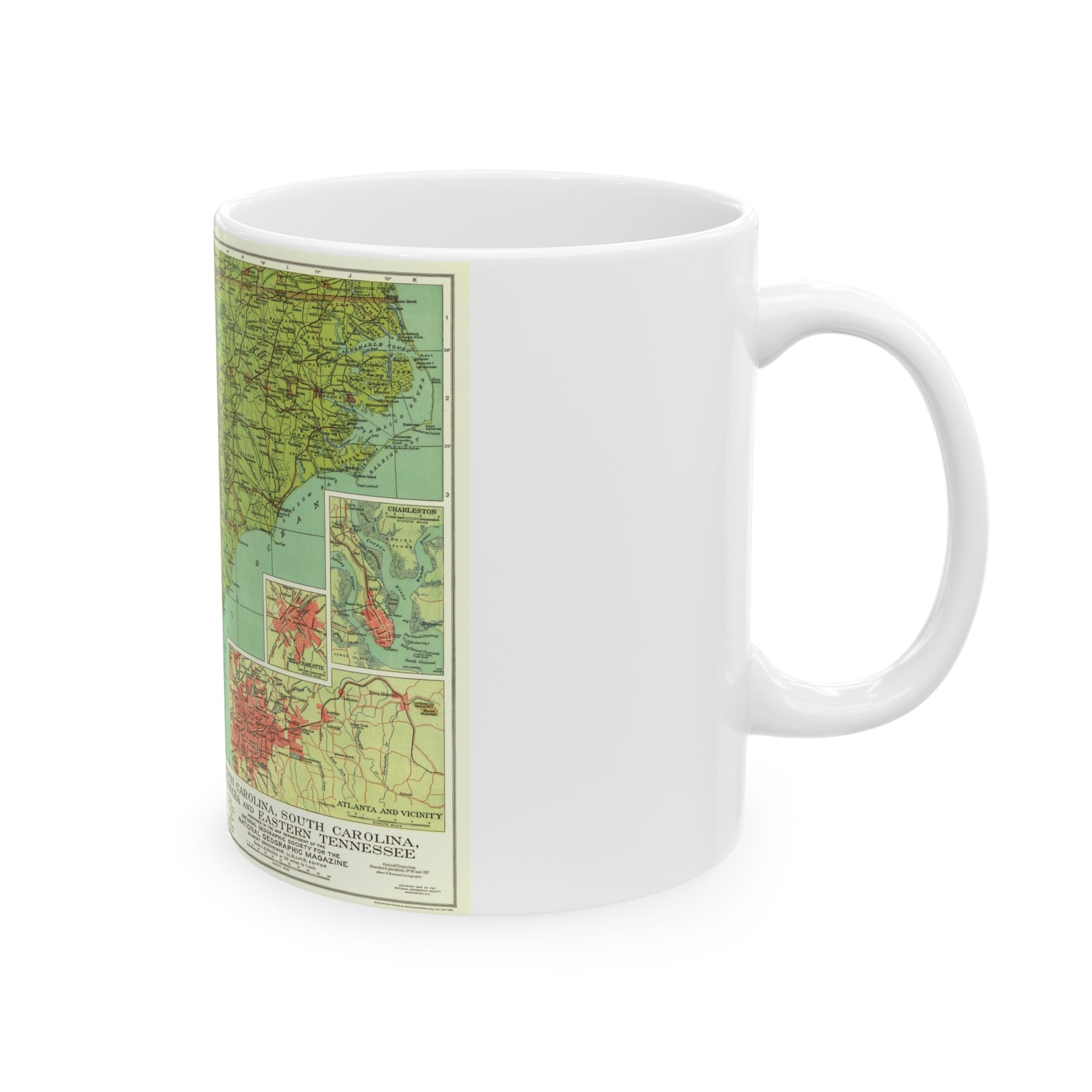 USA - Southeastern (1926) (Map) White Coffee Mug-The Sticker Space