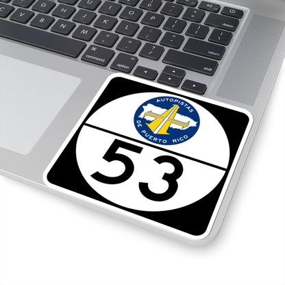 PR old toll road 53 (Puerto Rico) (Road Sign) STICKER Vinyl Kiss-Cut Decal