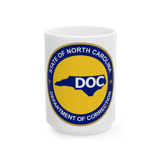 Seal of the North Carolina Department of Correction - White Coffee Mug-15oz-The Sticker Space