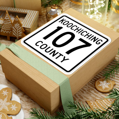 Koochiching County 107 MN (Minnesota) (Road Sign) STICKER Vinyl Kiss-Cut Decal