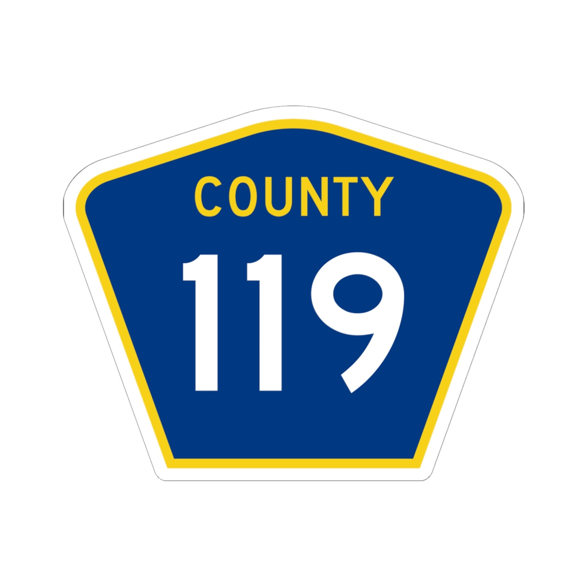 County 119 MN (Minnesota) (Road Sign) STICKER Vinyl Kiss-Cut Decal