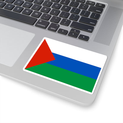 Flag of Yurginsky rayon Tyumen oblast 2002 (Russia) STICKER Vinyl Kiss-Cut Decal