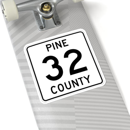 Pine County Route 32 MN (Minnesota) (Road Sign) STICKER Vinyl Kiss-Cut Decal