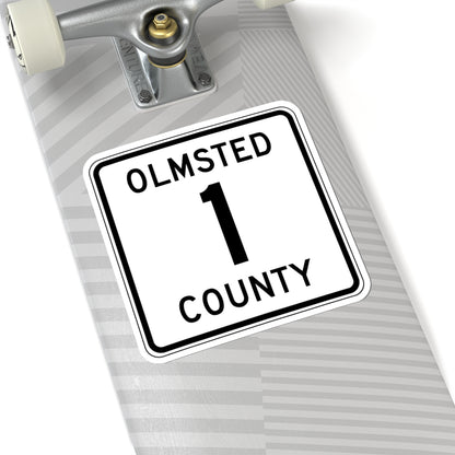 Olmsted County Route 1 (Minnesota) (Road Sign) STICKER Vinyl Kiss-Cut Decal