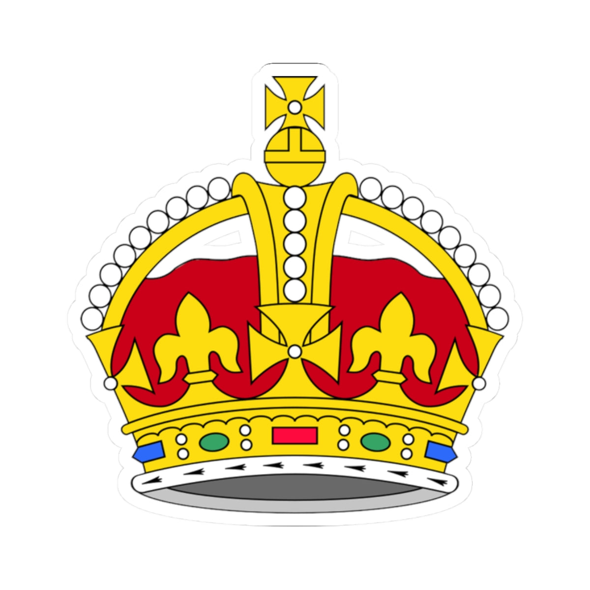 1901 pattern Tudor Crown plain 3D (United Kingdom) (Coat of Arms) STICKER Vinyl Kiss-Cut Decal