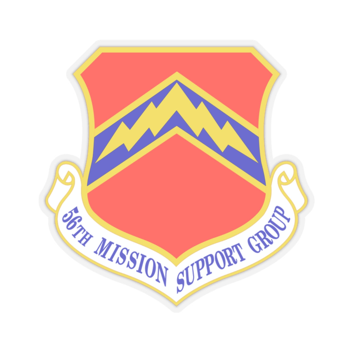 56th Mission Support Group (U.S. Air Force) STICKER Vinyl Kiss-Cut Decal-2 Inch-Transparent-The Sticker Space