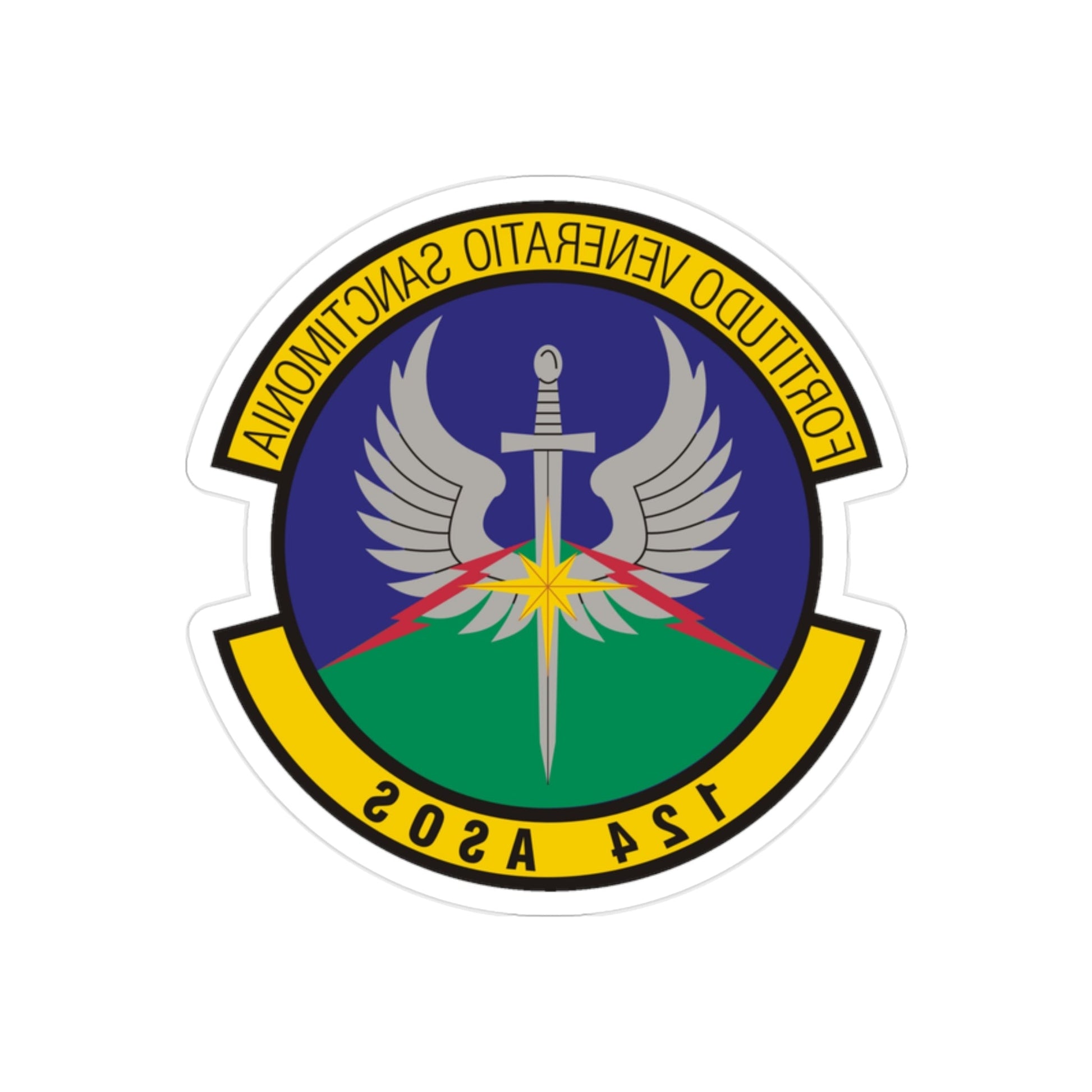 124th Air Support Operations Squadron (U.S. Air Force) REVERSE PRINT Transparent STICKER-2" × 2"-The Sticker Space