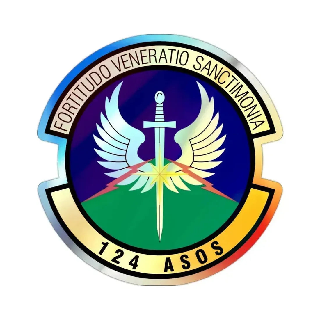 124th Air Support Operations Squadron (U.S. Air Force) Holographic STICKER Die-Cut Vinyl Decal 2 Inch Holographic - The Sticker Space