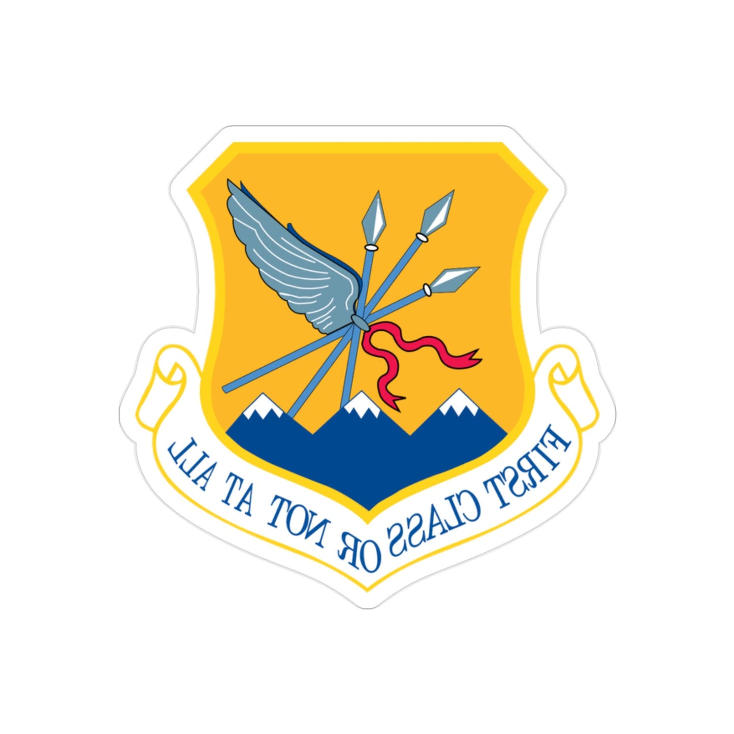 124th Fighter Wing (U.S. Air Force) REVERSE PRINT Transparent STICKER-2" × 2"-The Sticker Space