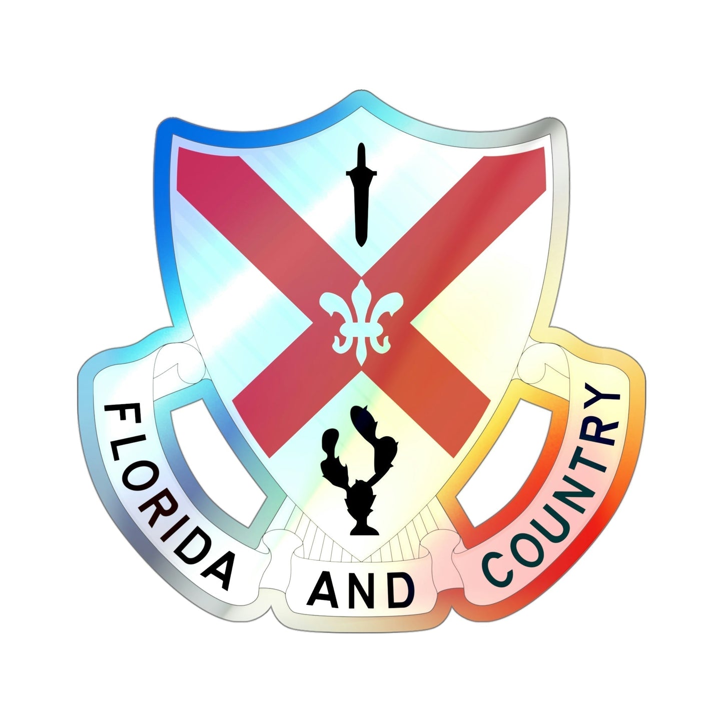 124th Infantry Regiment (U.S. Army) Holographic STICKER Die-Cut Vinyl Decal-4 Inch-The Sticker Space