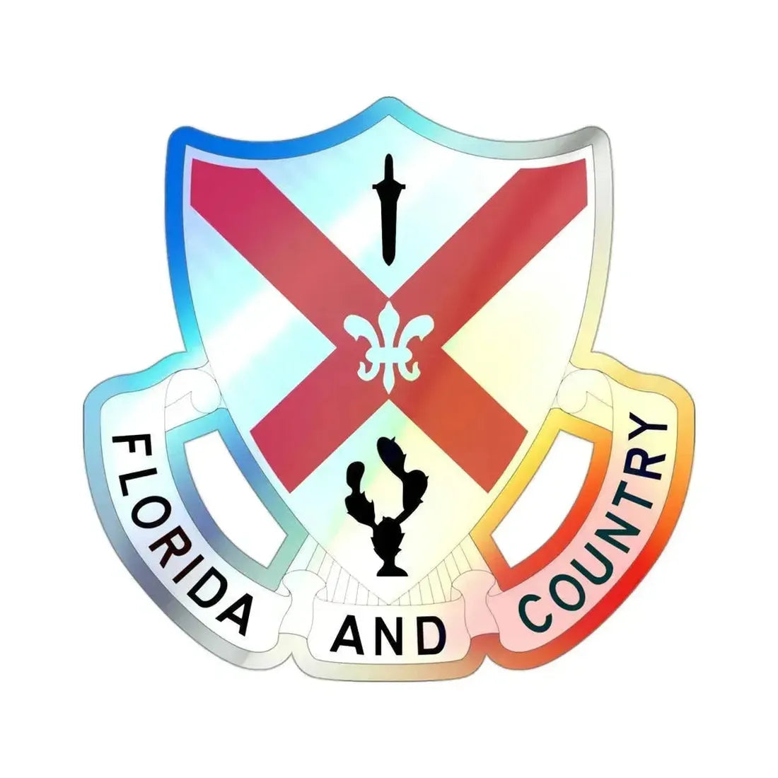 124th Infantry Regiment (U.S. Army) Holographic STICKER Die-Cut Vinyl Decal 3 Inch Holographic - The Sticker Space