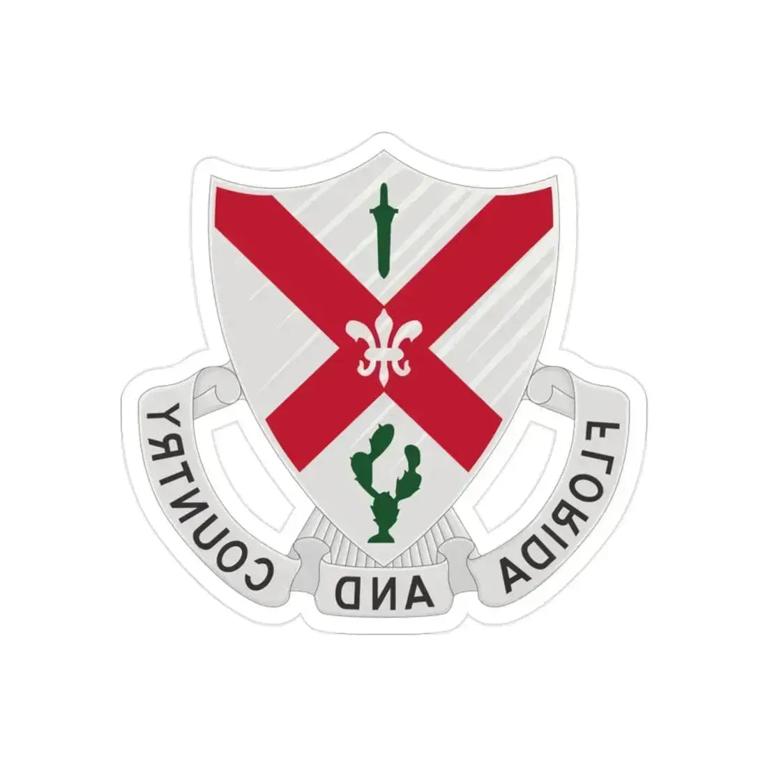 124th Infantry Regiment (U.S. Army) REVERSE PRINT Transparent Die-Cut STICKER 2 Inch Die-Cut Transparent - The Sticker Space