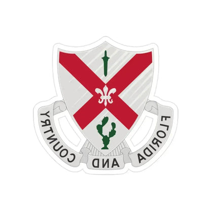 124th Infantry Regiment (U.S. Army) REVERSE PRINT Transparent Die-Cut STICKER 2 Inch Die-Cut Transparent - The Sticker Space