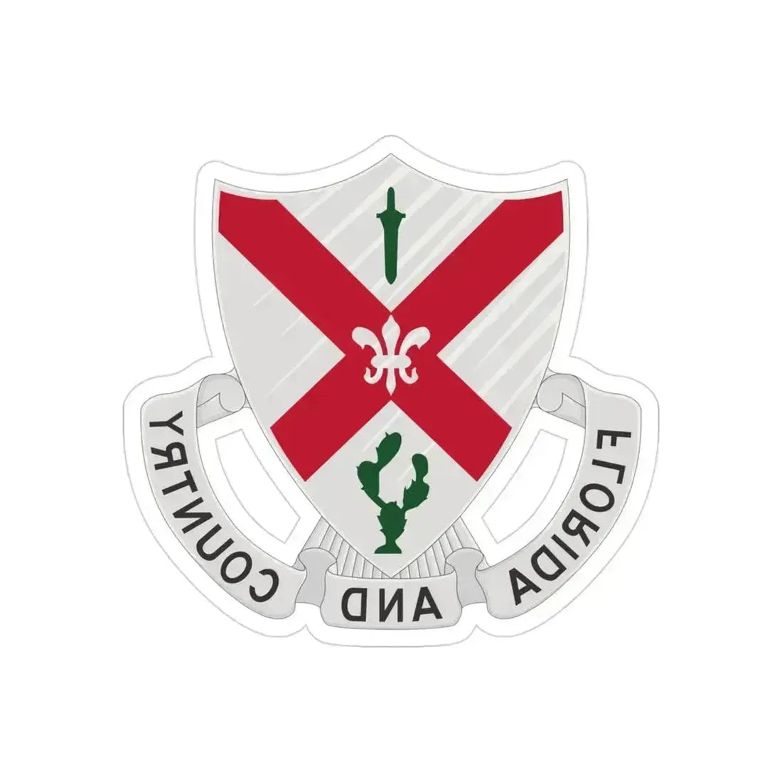 124th Infantry Regiment (U.S. Army) REVERSE PRINT Transparent Die-Cut STICKER 3 Inch Die-Cut Transparent - The Sticker Space