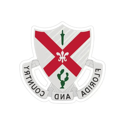 124th Infantry Regiment (U.S. Army) REVERSE PRINT Transparent Die-Cut STICKER 3 Inch Die-Cut Transparent - The Sticker Space