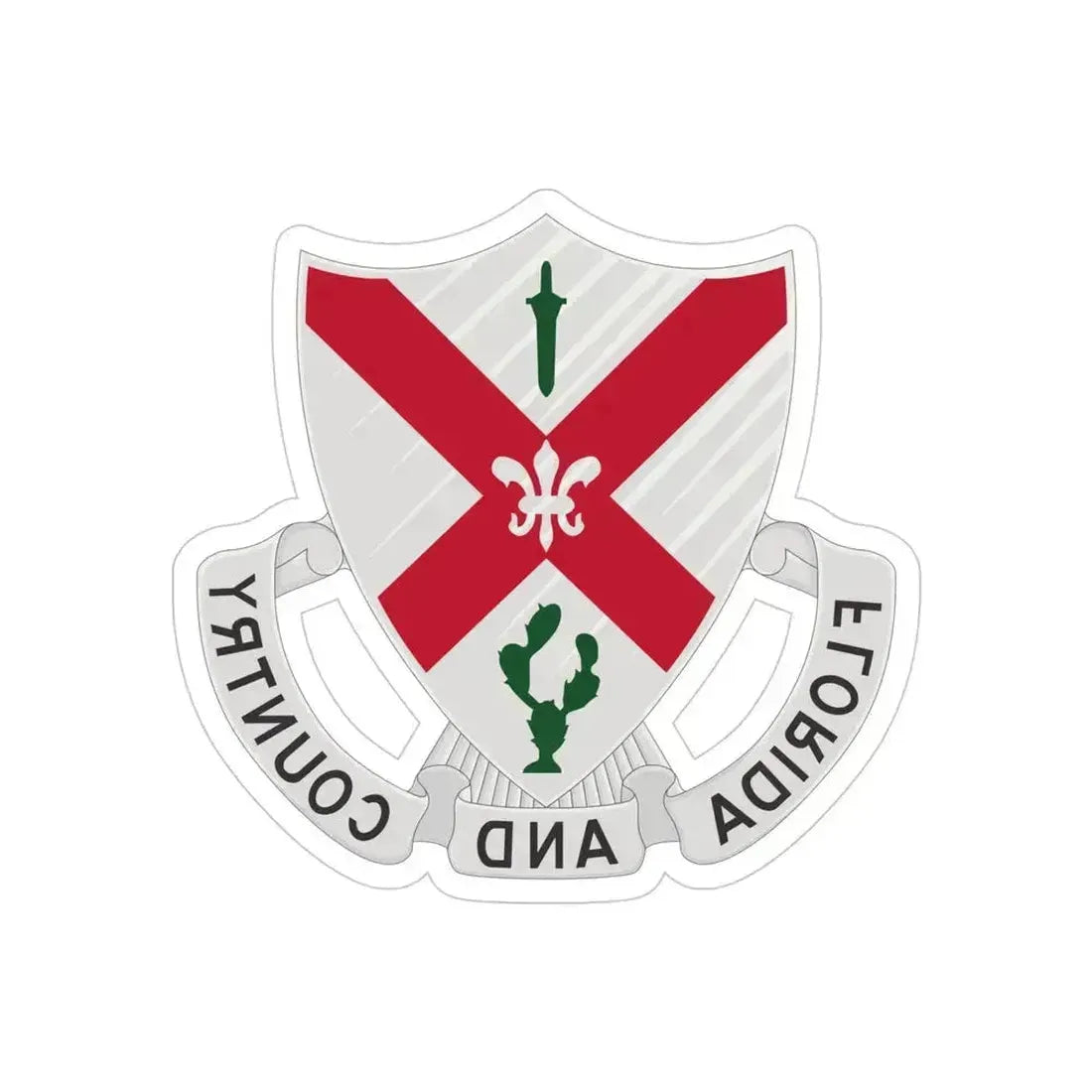 124th Infantry Regiment (U.S. Army) REVERSE PRINT Transparent Die-Cut STICKER 4 Inch Die-Cut Transparent - The Sticker Space