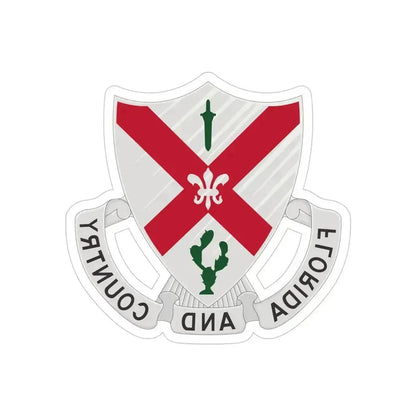 124th Infantry Regiment (U.S. Army) REVERSE PRINT Transparent Die-Cut STICKER 4 Inch Die-Cut Transparent - The Sticker Space
