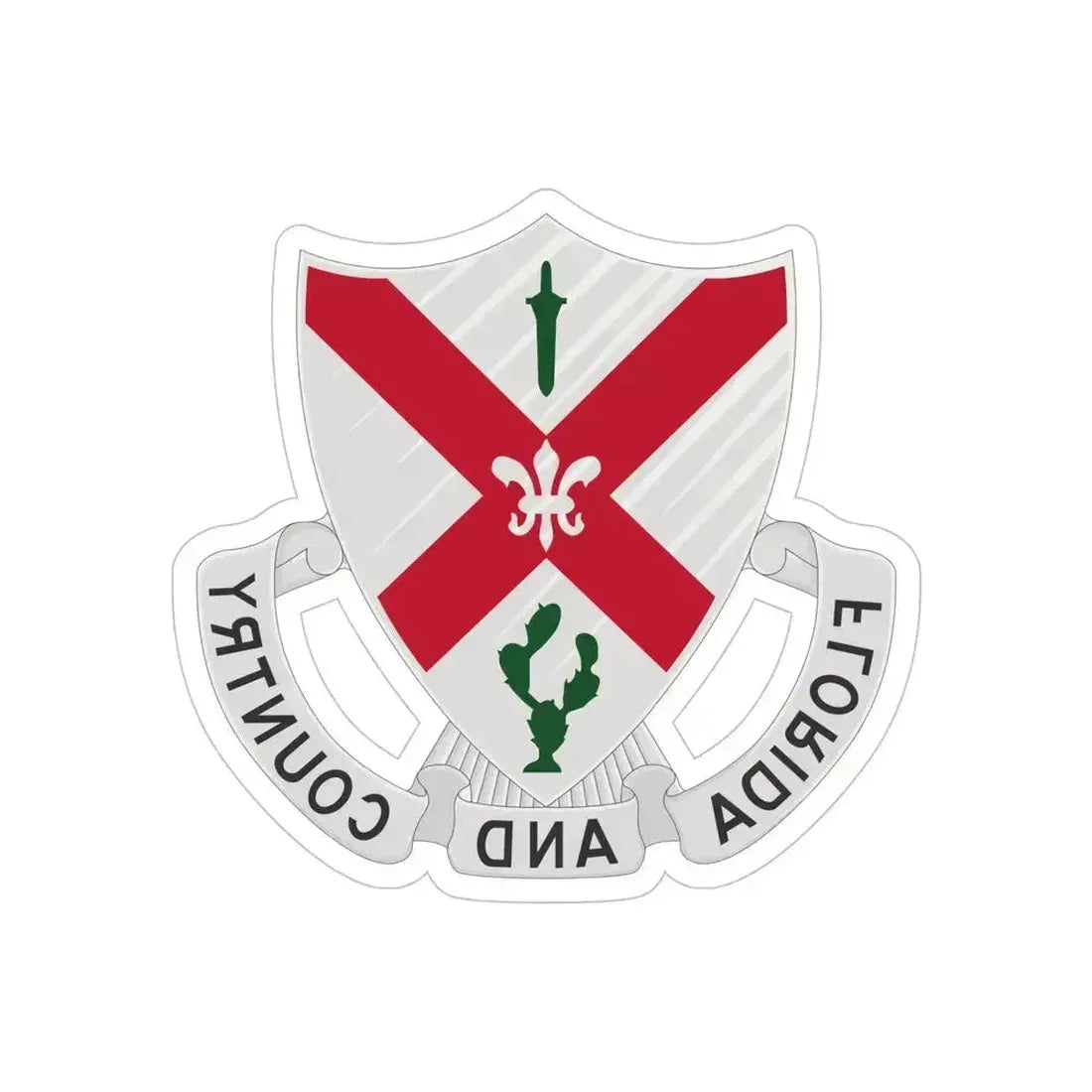 124th Infantry Regiment (U.S. Army) REVERSE PRINT Transparent Die-Cut STICKER 5 Inch Die-Cut Transparent - The Sticker Space