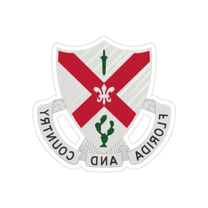 124th Infantry Regiment (U.S. Army) REVERSE PRINT Transparent Die-Cut STICKER 5 Inch Die-Cut Transparent - The Sticker Space