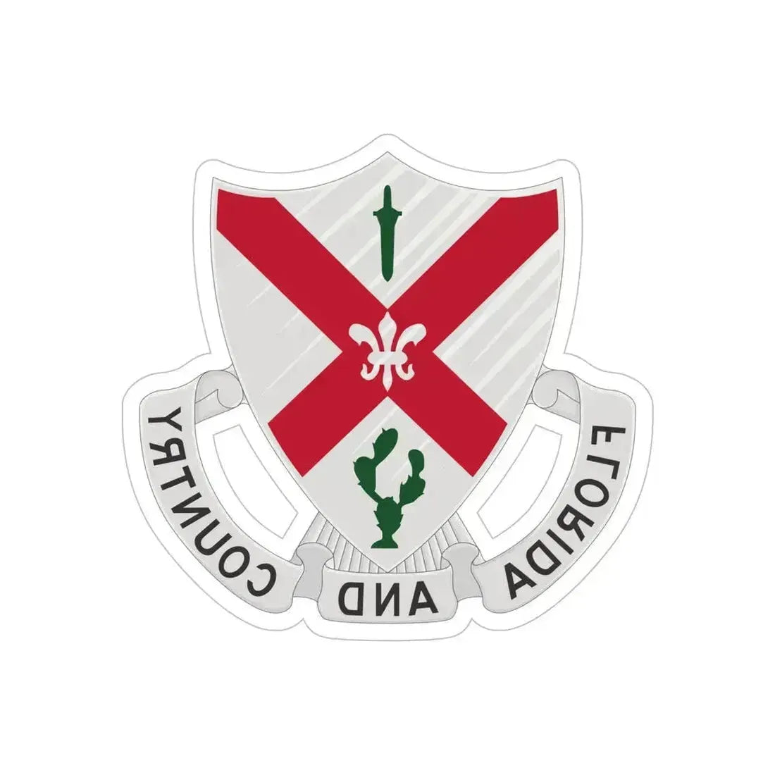 124th Infantry Regiment (U.S. Army) REVERSE PRINT Transparent Die-Cut STICKER 6 Inch Die-Cut Transparent - The Sticker Space