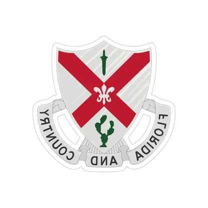 124th Infantry Regiment (U.S. Army) REVERSE PRINT Transparent Die-Cut STICKER 6 Inch Die-Cut Transparent - The Sticker Space
