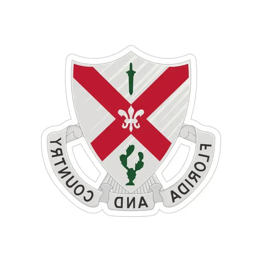 124th Infantry Regiment (U.S. Army) REVERSE PRINT Transparent Die-Cut STICKER 6 Inch Die-Cut Transparent - The Sticker Space