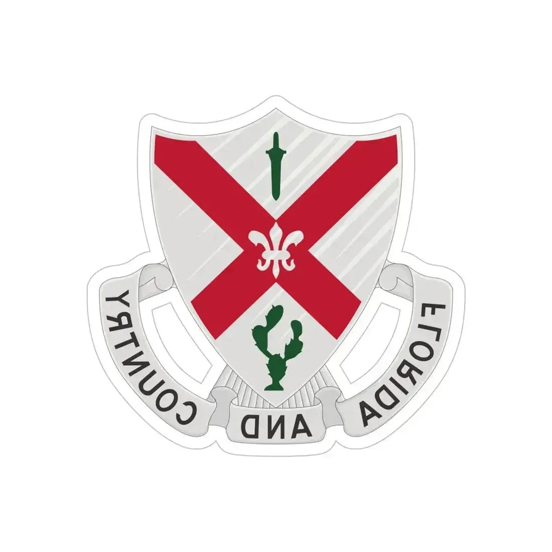 124th Infantry Regiment (U.S. Army) REVERSE PRINT Transparent Die-Cut STICKER - The Sticker Space