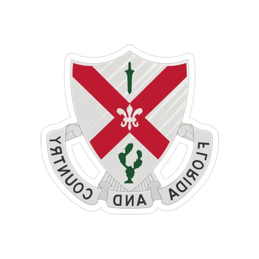 124th Infantry Regiment (U.S. Army) REVERSE PRINT Transparent Die-Cut STICKER - The Sticker Space